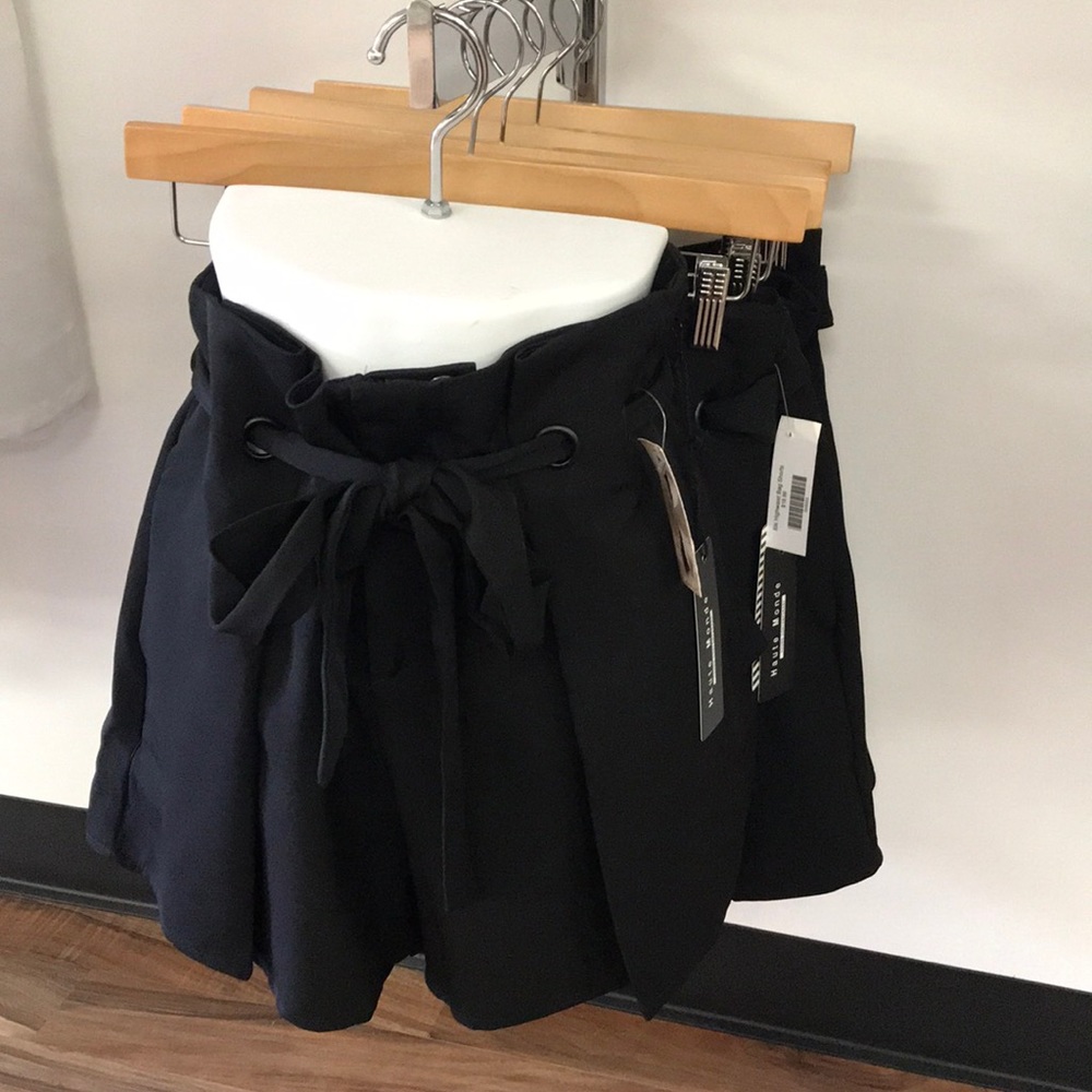 ‼️ Black High waist Paper bag shorts